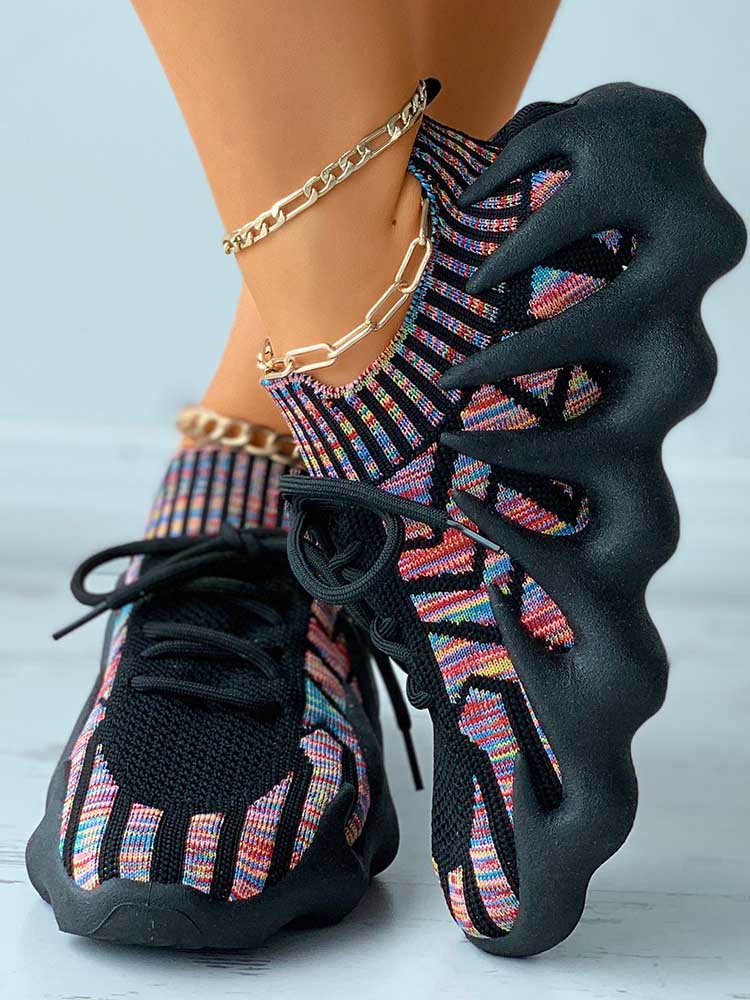 Buvala™-Lace-up Knit Breathable Sneakers