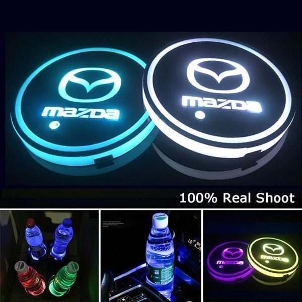 Buvala™-Led Car Logo Cup Lights up Holder USB Charging 7 Colors Changing