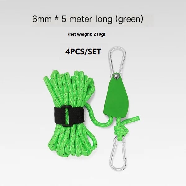 Buvala™-Portable Adjustable Fix Tent High Strength Fast Release Pulley Camping Rope(4 Pcs/Set)