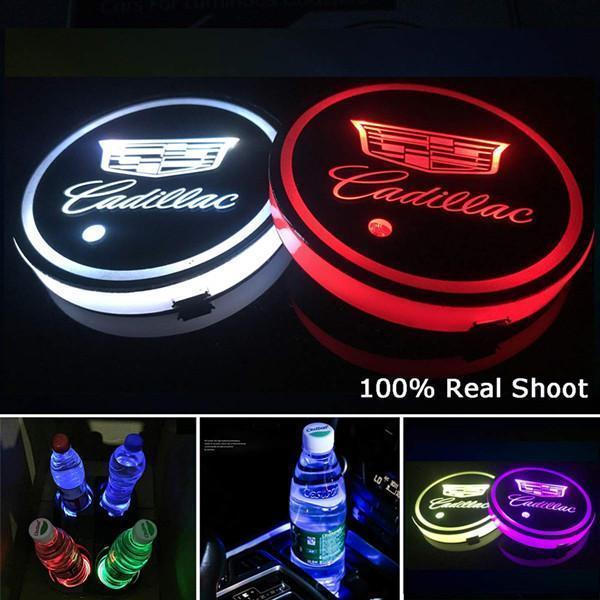 Buvala™-Led Car Logo Cup Lights up Holder USB Charging 7 Colors Changing