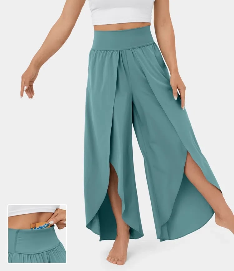 Buvala™-(🔥Last Day Promotion- SAVE 48% OFF) -High Waisted Split Wide Leg Quick Dry Casual Pants🎉