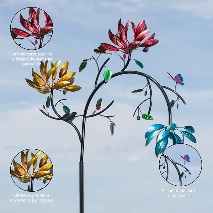 Buvala™-🔥Last Day 70% OFF -Beautiful Summer Multi Colored Flowers Wind Spinner